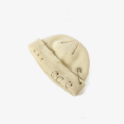 Ziemas jaunas Harajuku pupiņas Trikotāžas cepure Sieviešu Mode Silta Bieza Gorras Vīriešu Hip Hop Pin Hole Skullcap Īsa Cepure Unisex Basic Cepure