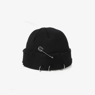Ziemas jaunas Harajuku pupiņas Trikotāžas cepure Sieviešu Mode Silta Bieza Gorras Vīriešu Hip Hop Pin Hole Skullcap Īsa Cepure Unisex Basic Cepure