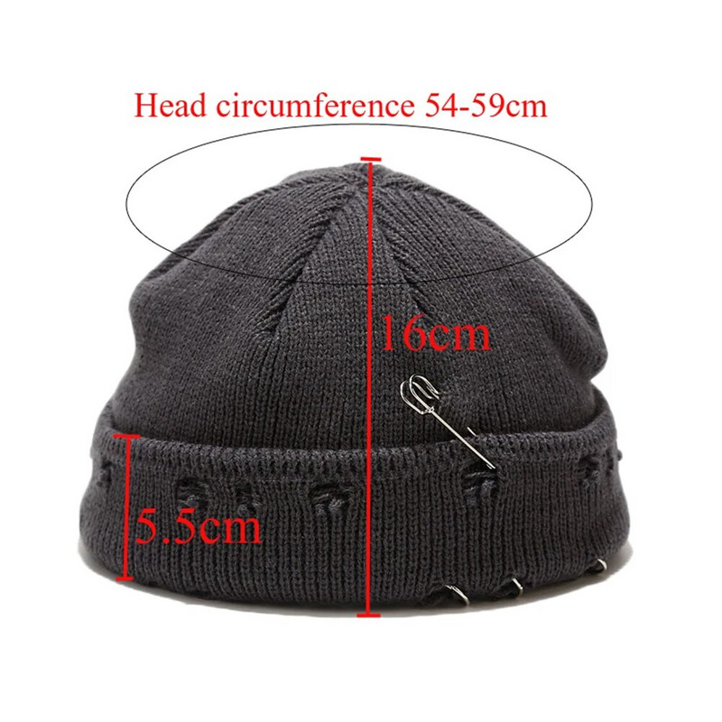 Ziemas jaunas Harajuku pupiņas Trikotāžas cepure Sieviešu Mode Silta Bieza Gorras Vīriešu Hip Hop Pin Hole Skullcap Īsa Cepure Unisex Basic Cepure