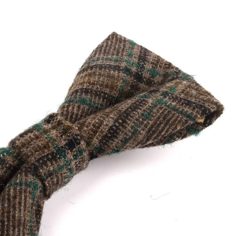 Vunene leptir-mašne za muškarce, kravate, modne podesive karirane vunene leptir-mašne za svatove, mladoženja, ležerne leptir-mašne-mašne za odrasle