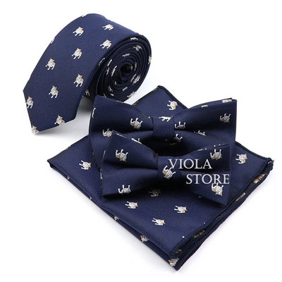 Aranyos rajzfilm dinoszauruszok bogár autó 6 cm nyakkendő szett piros kék állat csokornyakkendő karcsú parti ajándék nyakkendő férfi ing kiegészítő