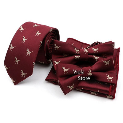 Aranyos rajzfilm dinoszauruszok bogár autó 6 cm nyakkendő szett piros kék állat csokornyakkendő karcsú parti ajándék nyakkendő férfi ing kiegészítő