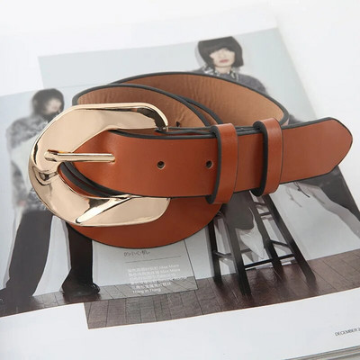 Nauja madinga PU odinė moteriška diržo metalinė sagtis juosmens dirželiai Dizainerė moteriška suknelė Kelnės Dekoratyvinė juosmens juosta