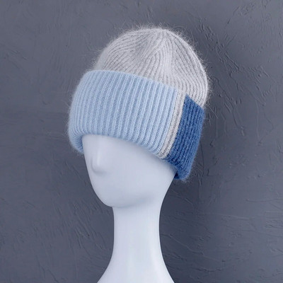 2023 Zimska kapa od zečjeg krzna za žene Beanies Mekana topla pahuljasta angora pletena kapa Skullies Beanies za besplatnu dostavu