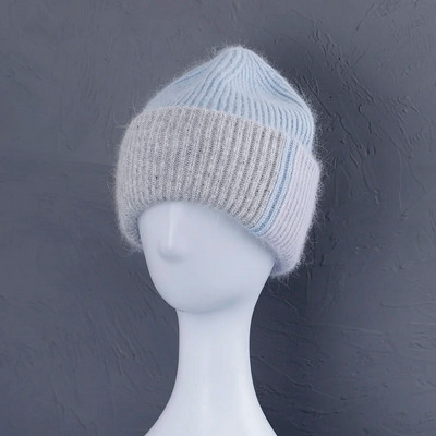 2023 Zimska kapa od zečjeg krzna za žene Beanies Mekana topla pahuljasta angora pletena kapa Skullies Beanies za besplatnu dostavu