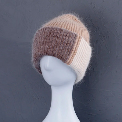 2023 Zimska kapa od zečjeg krzna za žene Beanies Mekana topla pahuljasta angora pletena kapa Skullies Beanies za besplatnu dostavu