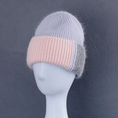 2023 Zimska kapa od zečjeg krzna za žene Beanies Mekana topla pahuljasta angora pletena kapa Skullies Beanies za besplatnu dostavu