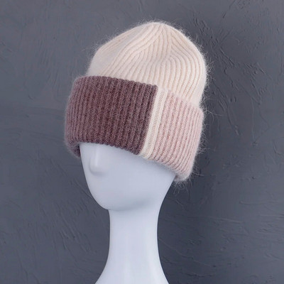 2023 Zimska kapa od zečjeg krzna za žene Beanies Mekana topla pahuljasta angora pletena kapa Skullies Beanies za besplatnu dostavu