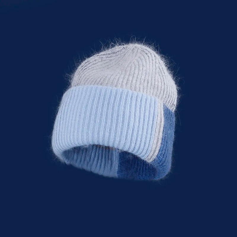 2023 Zimska kapa od zečjeg krzna za žene Beanies Mekana topla pahuljasta angora pletena kapa Skullies Beanies za besplatnu dostavu