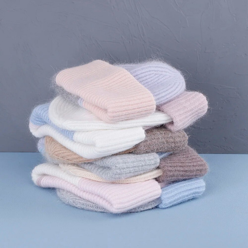 2023 Zimska kapa od zečjeg krzna za žene Beanies Mekana topla pahuljasta angora pletena kapa Skullies Beanies za besplatnu dostavu