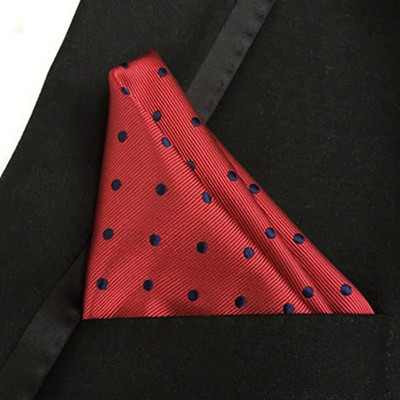 25*25 cm-es férfi vintage pöttyös selyem zsebkendő, négyszögletes, divatos férfi zsebkendő esküvői mellkastörölköző