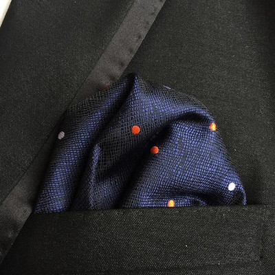 25*25 cm-es férfi vintage pöttyös selyem zsebkendő, négyszögletes, divatos férfi zsebkendő esküvői mellkastörölköző