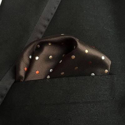 25*25 cm-es férfi vintage pöttyös selyem zsebkendő, négyszögletes, divatos férfi zsebkendő esküvői mellkastörölköző