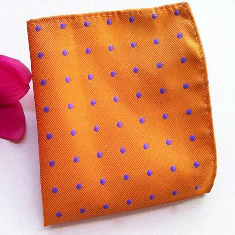 25*25 cm-es férfi vintage pöttyös selyem zsebkendő, négyszögletes, divatos férfi zsebkendő esküvői mellkastörölköző