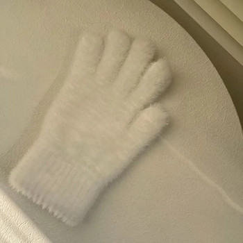 Нови 2023 г. Еластични ръкавици с цял пръст Топли дебели велосипедни шофиращи модни дамски мъжки зимни топли плетени вълнени ръкавици за открито