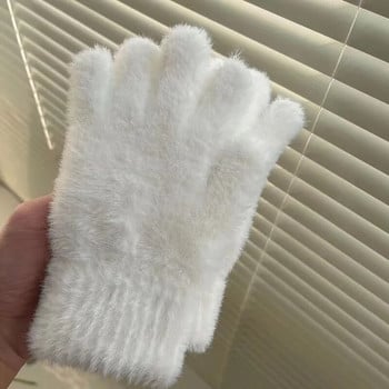 Νέα ελαστικά γάντια πλήρους δακτύλου 2023 Ζεστά χοντρά γάντια ποδηλασίας για οδήγηση Γυναικείες άντρες Χειμώνας ζεστά πλεκτά μάλλινα γάντια εξωτερικού χώρου