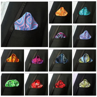 Luksusa vīriešu kabatlakats ar ziediem apdrukāts Hankies poliestera Hanky biznesa kāzu ballītes kabatas kvadrātveida krūšu dvielis 25*25cm