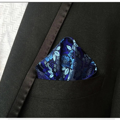 Luxus férfi zsebkendő virágos nyomtatott Hankies poliészter Hanky üzleti esküvői parti zseb négyzetes mellkasi törölköző 25*25cm
