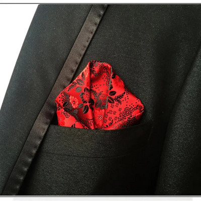 Luxus férfi zsebkendő virágos nyomtatott Hankies poliészter Hanky üzleti esküvői parti zseb négyzetes mellkasi törölköző 25*25cm