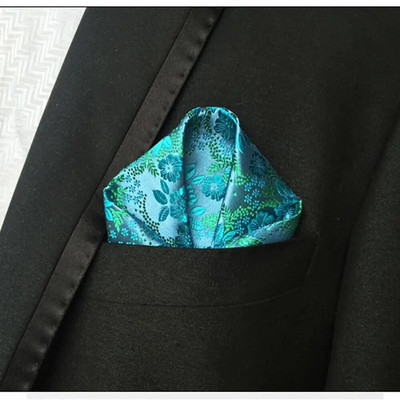 Luxus férfi zsebkendő virágos nyomtatott Hankies poliészter Hanky üzleti esküvői parti zseb négyzetes mellkasi törölköző 25*25cm