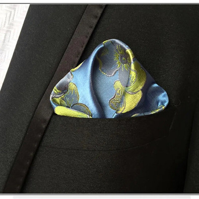 Luxus férfi zsebkendő virágos nyomtatott Hankies poliészter Hanky üzleti esküvői parti zseb négyzetes mellkasi törölköző 25*25cm