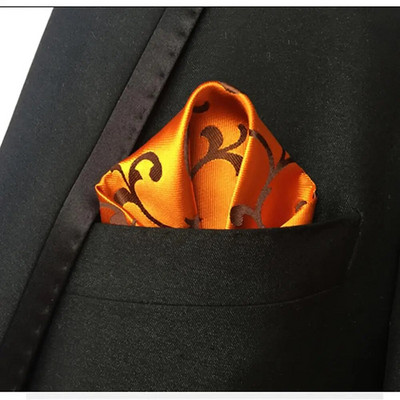 Luxus férfi zsebkendő virágos nyomtatott Hankies poliészter Hanky üzleti esküvői parti zseb négyzetes mellkasi törölköző 25*25cm