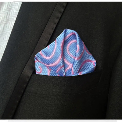 Luxus férfi zsebkendő virágos nyomtatott Hankies poliészter Hanky üzleti esküvői parti zseb négyzetes mellkasi törölköző 25*25cm