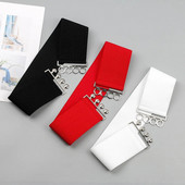 7,5 cm široki remen Ženski jednostavni stil Elastična traka Originalni dizajn kopče Pojas za haljine Ženski rastezljivi bijeli pojas za struk