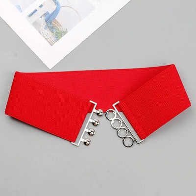 7,5 cm široki remen Ženski jednostavni stil Elastična traka Originalni dizajn kopče Pojas za haljine Ženski rastezljivi bijeli pojas za struk