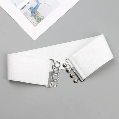 7,5 cm široki remen Ženski jednostavni stil Elastična traka Originalni dizajn kopče Pojas za haljine Ženski rastezljivi bijeli pojas za struk