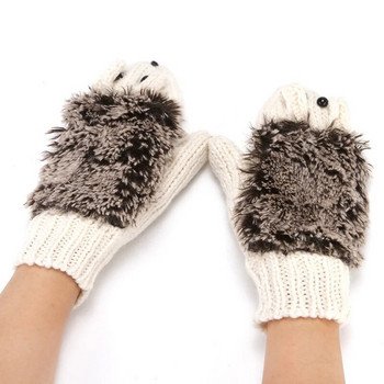 Γυναικεία χειμωνιάτικα ζεστά γάντια σε σχήμα ποντικιού Πλεκτά μάλλινα γάντια μαλακά γεμάτα δάχτυλα κορίτσια γάντια παχιά γούνα γάντι Handschoen