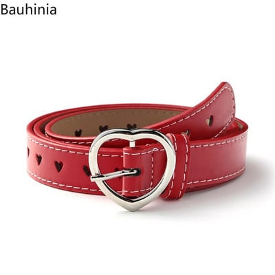 Bauhinia New Style Love Buckle Fashion Belt 110*2.3cm Sarkans/Melns/Balts/Kafija/Camel Simple Jeans Pin sprādzes josta