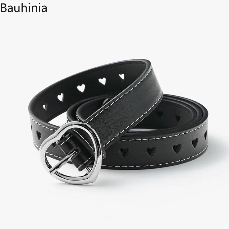 Bauhinia modni remen s ljubavnom kopčom novog stila 110*2,3 cm crvena/crna/bijela/kava/camel Jednostavan jeans remen s kopčom