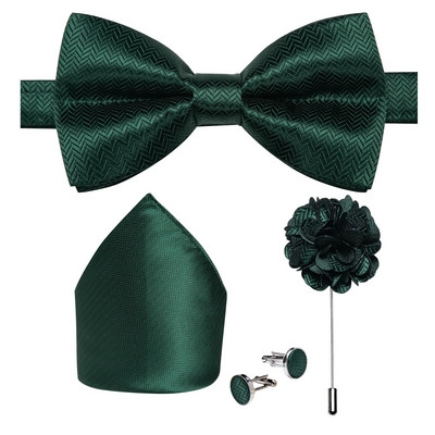 Modne crveno plave cvjetne leptir mašne za muškarce Svilene unaprijed vezane podesive kravate Dugmad za manžete Broš Igla Set od 5 komada Muški leptir čvor kravate