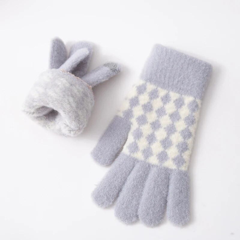 Ženske mrežaste pletene zimske rukavice s zaslonom osjetljivim na dodir, tople toplinske, mekane, udobne, elastične ženske rukavice, vanjski dodaci