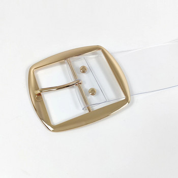 Дизайнерски бели прозрачни колани за жени Висококачествен PVC прозрачен пънк корсетен колан Женски талията Cummerbunds 6 см широка презрамка