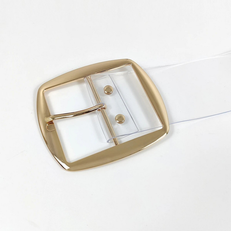 Disainer valged läbipaistvad vööd naistele Kvaliteetne PVC läbipaistev punkkorsetivöö Naiste vöökoht Cummerbunds 6 cm lai rihm