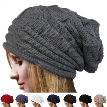 Χειμερινό πλεκτό καπέλο 2022 για γυναίκες Φαρδιά αδύνατα καπέλα Beanie Καπέλο εξωτερικού χώρου με ζεστό καπέλο Γυναικεία μάλλινα καπάκια για σκι σε χιόνι