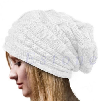 Χειμερινό πλεκτό καπέλο 2022 για γυναίκες Φαρδιά αδύνατα καπέλα Beanie Καπέλο εξωτερικού χώρου με ζεστό καπέλο Γυναικεία μάλλινα καπάκια για σκι σε χιόνι