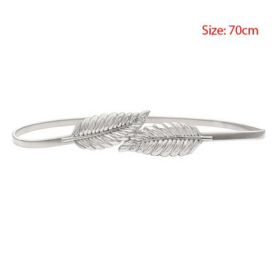 Naujos lapo formos diržai mergaitei Moteriškas auksinis sidabro lapų elastingas metalinis tamprus aukšto juosmens juostos vestuvinė suknelė