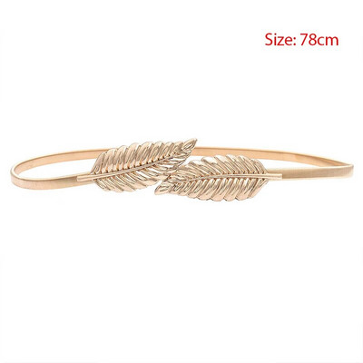 Naujos lapo formos diržai mergaitei Moteriškas auksinis sidabro lapų elastingas metalinis tamprus aukšto juosmens juostos vestuvinė suknelė