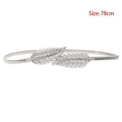 Naujos lapo formos diržai mergaitei Moteriškas auksinis sidabro lapų elastingas metalinis tamprus aukšto juosmens juostos vestuvinė suknelė