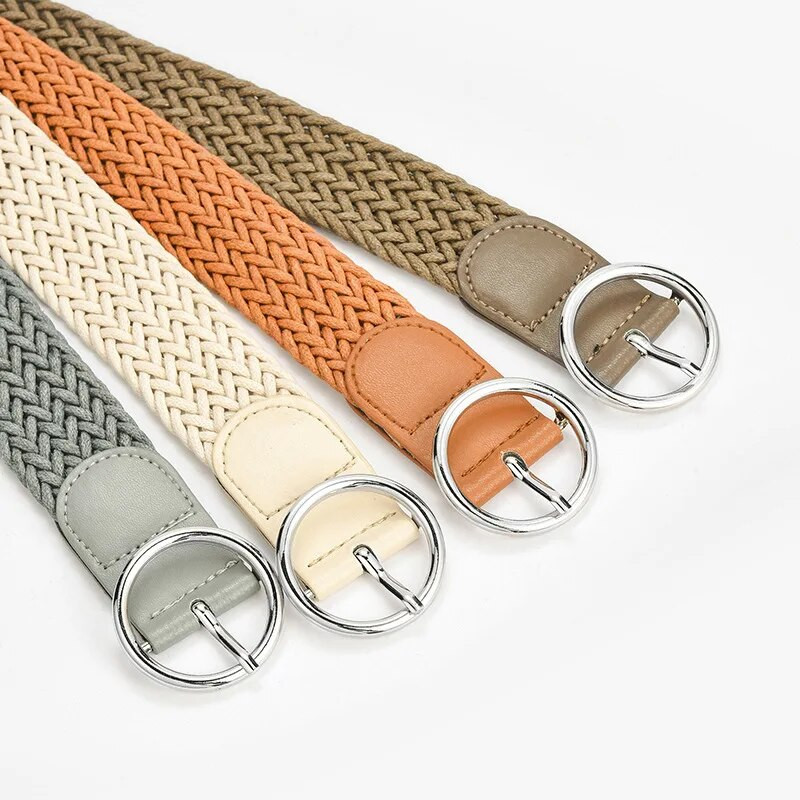 Pleteni ženski remen od voštanog užeta, modni ležerni ukras, haljina, traperice, trendi djevojački remen, remen od nehrđajućeg čelika, veleprodaja