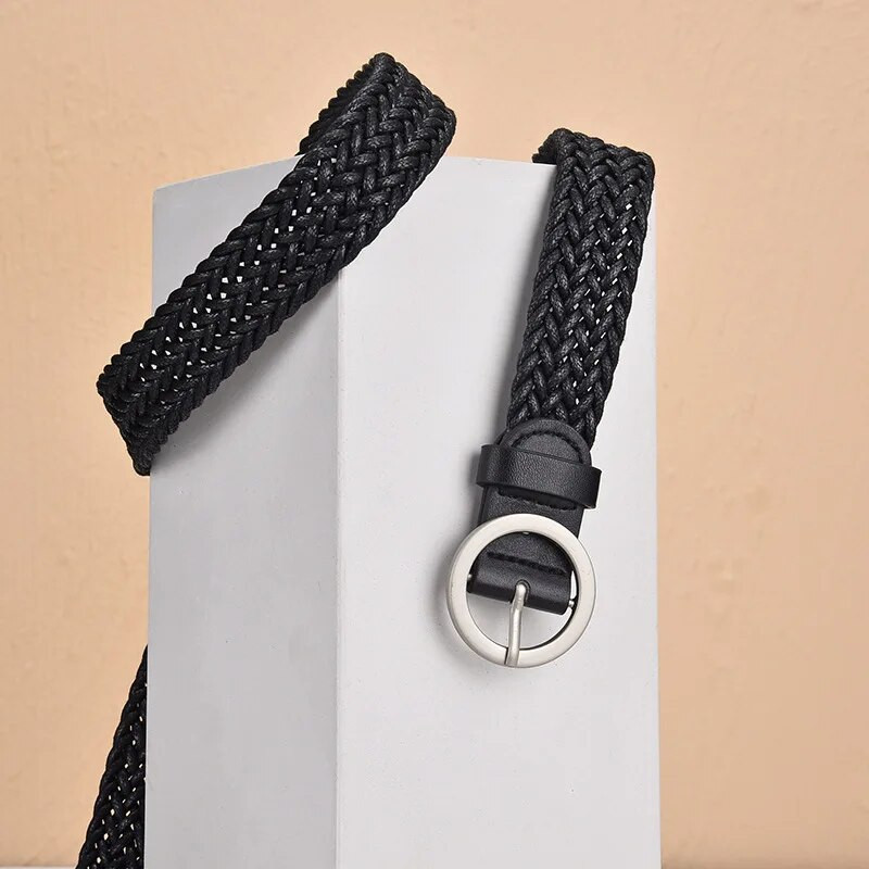 Pleteni ženski remen od voštanog užeta, modni ležerni ukras, haljina, traperice, trendi djevojački remen, remen od nehrđajućeg čelika, veleprodaja