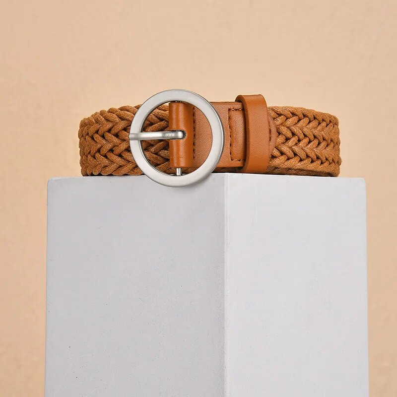 Pleteni ženski remen od voštanog užeta, modni ležerni ukras, haljina, traperice, trendi djevojački remen, remen od nehrđajućeg čelika, veleprodaja