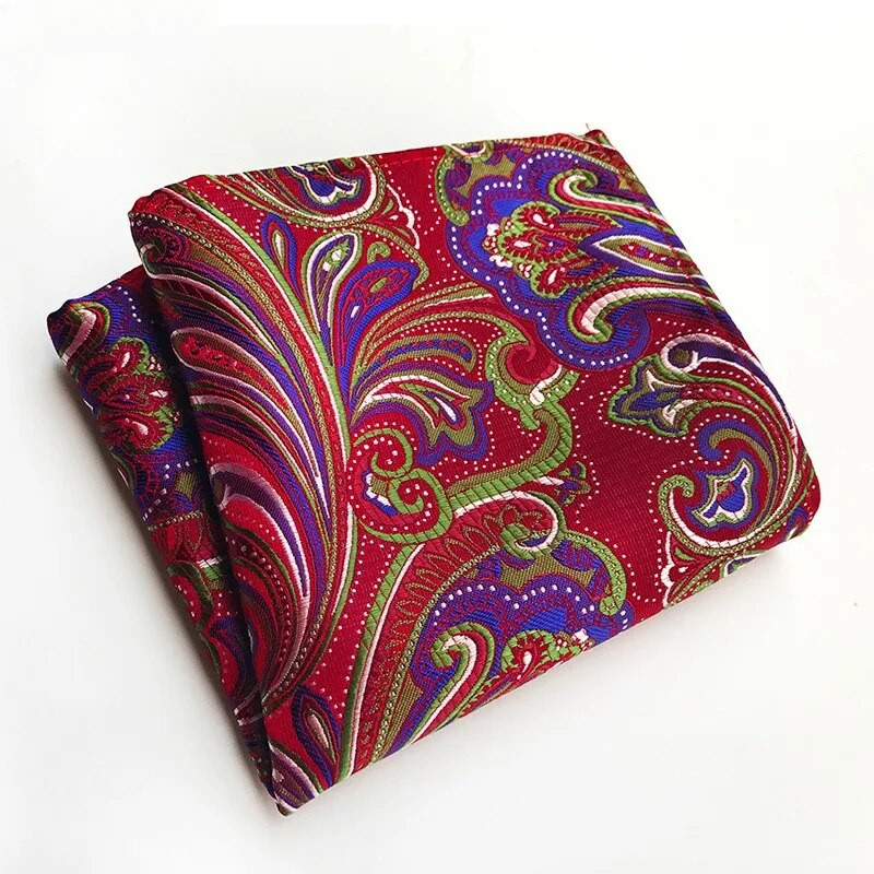 Klasszikus 25*25 cm-es férfi öltönyök zseb négyzetes esküvői divat Paisley zsebkendő Fesztivál Ajándék férfinak