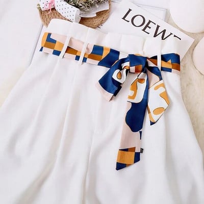 NOVA Ženska haljina Traperice Ukrasna mašna Remen Retro print keper struk Ljetna torba Šeširi Vrpce Ženski svileni marame 5X150CM