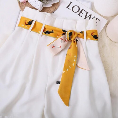 NOVA Ženska haljina Traperice Ukrasna mašna Remen Retro print keper struk Ljetna torba Šeširi Vrpce Ženski svileni marame 5X150CM