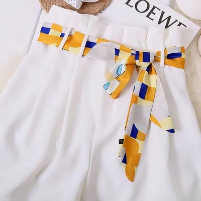 NOVA Ženska haljina Traperice Ukrasna mašna Remen Retro print keper struk Ljetna torba Šeširi Vrpce Ženski svileni marame 5X150CM