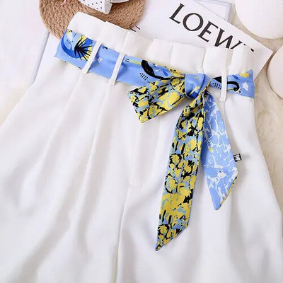 NOVA Ženska haljina Traperice Ukrasna mašna Remen Retro print keper struk Ljetna torba Šeširi Vrpce Ženski svileni marame 5X150CM